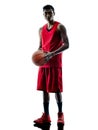 Man basketball player isolated silhouette Royalty Free Stock Photo