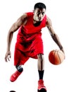 Man basketball player isolated silhouette Royalty Free Stock Photo