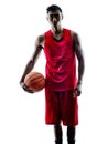 Man basketball player isolated silhouette Royalty Free Stock Photo