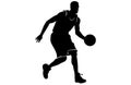 Vector set of Basketball players silhouettes, Man basketball player silhouette vector Royalty Free Stock Photo