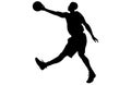 Vector set of Basketball players silhouettes, Man basketball player silhouette vector Royalty Free Stock Photo