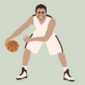 Man basketball player smiling vector illustration flat style Royalty Free Stock Photo