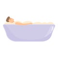 Man bath relax icon cartoon vector. Spa happy Royalty Free Stock Photo