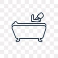 Man Bathing vector icon isolated on transparent background, line Royalty Free Stock Photo