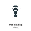 Man bathing vector icon on white background. Flat vector man bathing icon symbol sign from modern behavior collection for mobile Royalty Free Stock Photo