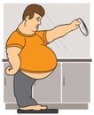 Man on Bathroom Scales