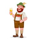 Man in Bavarian clothes. Beer festival Oktoberfest