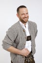 Man in bavarian traditional outfit for Oktoberfest