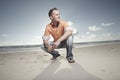 Man on the beach Royalty Free Stock Photo