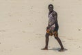 Man on the beach on Prison Island