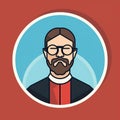 Modernist-inspired Clergy Icon Vector Illustration With Bold Colors