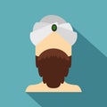 Man with beard and mustache wearing turban icon