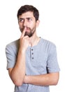 Man with beard thinking about a problem Royalty Free Stock Photo