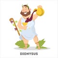 Man with beard and wine from greece mythology