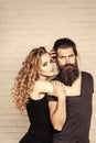Man with beard and woman with long blond hair Royalty Free Stock Photo
