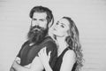 Man with beard and woman with long blond hair Royalty Free Stock Photo