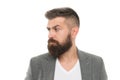 Man bearded hipster stylish fashionable jacket. Casual jacket perfect for any occasion. Feeling comfortable in natural Royalty Free Stock Photo