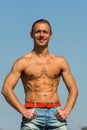 A man with a beautiful muscular body Royalty Free Stock Photo