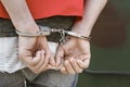 A man being arrested and handcuffed Royalty Free Stock Photo