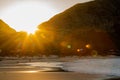 Betty`s Bay beach at sunset in the Western Cape, South Africa Royalty Free Stock Photo