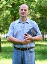 Man with a Bible in his hand Royalty Free Stock Photo