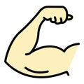 Man biceps icon color outline vector Royalty Free Stock Photo