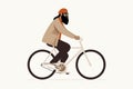 man on bicicle vector flat minimalistic isolated illustration