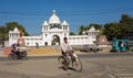 A man on a bicycle on the streets of Agartala