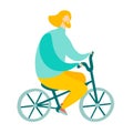 Man on Bicycle vector illustration. Eco-friendly transport