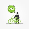 Man with bicycle vector illustration