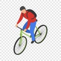 Man bike delivery icon, isometric style Royalty Free Stock Photo