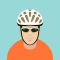 Man bike helmet vector illustration