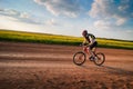 Man biking in motion Royalty Free Stock Photo