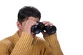 Man with binoculars Royalty Free Stock Photo