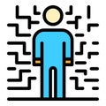 Man bipolar disorder icon color outline vector Royalty Free Stock Photo