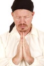 Man black bandana close pray Royalty Free Stock Photo