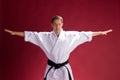 Man with black belt Royalty Free Stock Photo