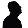 A man black color head over white, silhouette vector