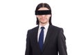 The man with black cover on his eyes Royalty Free Stock Photo