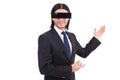 The man with black cover on his eyes Royalty Free Stock Photo