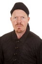 Man black shirt and bandana serious Royalty Free Stock Photo