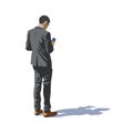 Man in black suit. Vector illustration.