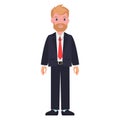 Man in Black Suit, White Shirt and Red Tie Beard Royalty Free Stock Photo