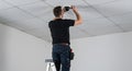security camera installation in office building Royalty Free Stock Photo
