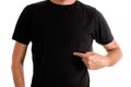 Man in blank black t-shirt Royalty Free Stock Photo