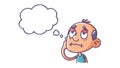 Man with Blank Thought Bubble, Lost in Thought, vector design Generative AI Royalty Free Stock Photo