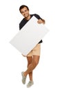 Man with blank whiteboard Royalty Free Stock Photo