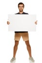 Man with blank whiteboard Royalty Free Stock Photo