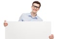 Man with blank whiteboard Royalty Free Stock Photo