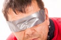 A man blindfolded. Royalty Free Stock Photo